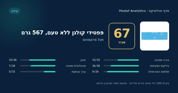 פפטידי קולגן ללא טעם, 567 גרם — 67/100